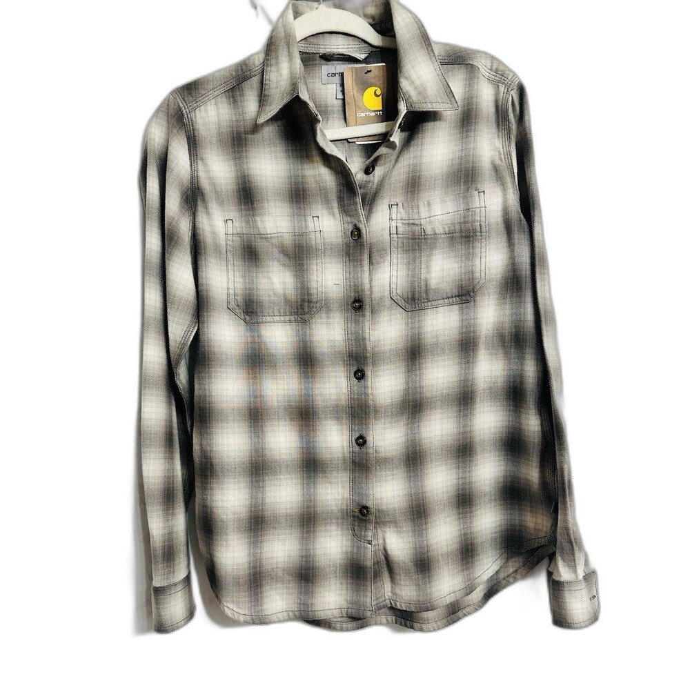 Carthart NWT Unisex Plaid Button Down Relaxed Fit Breathable Long Sleeve Shirt S